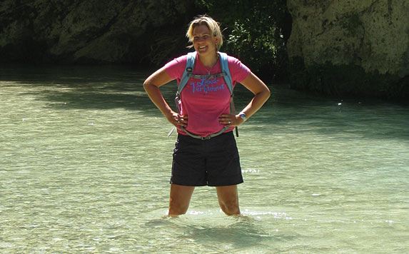 Linda in de Acheron-rivier - 2009